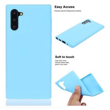 Soft Matte Silicone Phone Cover for Samsung Galaxy Note 10 (6.28 inch) / Note10 5G - Sky Blue