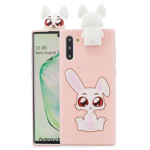 Cute Rabbit Soft 3D Climbing Doll Stand Soft Case for Samsung Galaxy Note 10 (6.28 inch) / Note10 5G