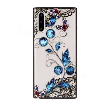 Butterfly Lace Diamond Flower Soft TPU Back Cover for Samsung Galaxy Note 10 (6.28 inch) / Note10 5G