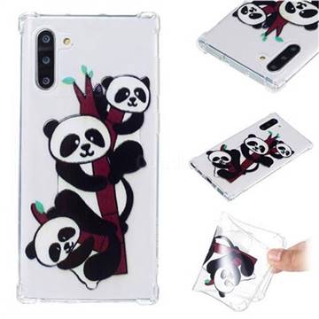 Three Pandas Anti-fall Clear Varnish Soft TPU Back Cover for Samsung Galaxy Note 10 (6.28 inch) / Note10 5G
