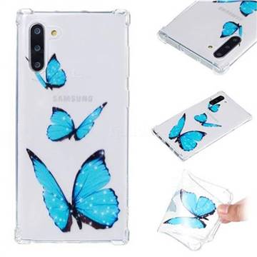 Blue butterfly Anti-fall Clear Varnish Soft TPU Back Cover for Samsung Galaxy Note 10 (6.28 inch) / Note10 5G