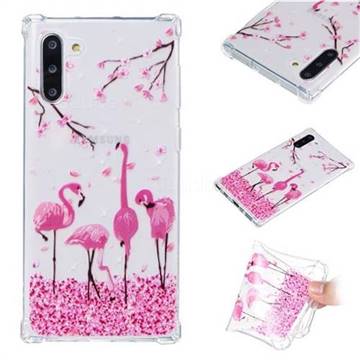 Cherry Flamingo Anti-fall Clear Varnish Soft TPU Back Cover for Samsung Galaxy Note 10 (6.28 inch) / Note10 5G