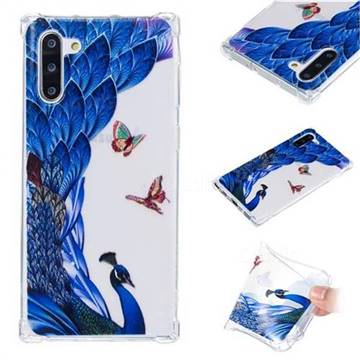 Peacock Butterfly Anti-fall Clear Varnish Soft TPU Back Cover for Samsung Galaxy Note 10 (6.28 inch) / Note10 5G
