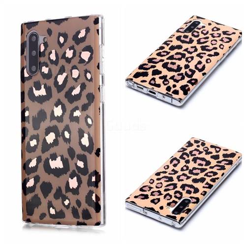 Leopard Galvanized Rose Gold Marble Phone Back Cover for Samsung Galaxy Note 10 (6.28 inch) / Note10 5G