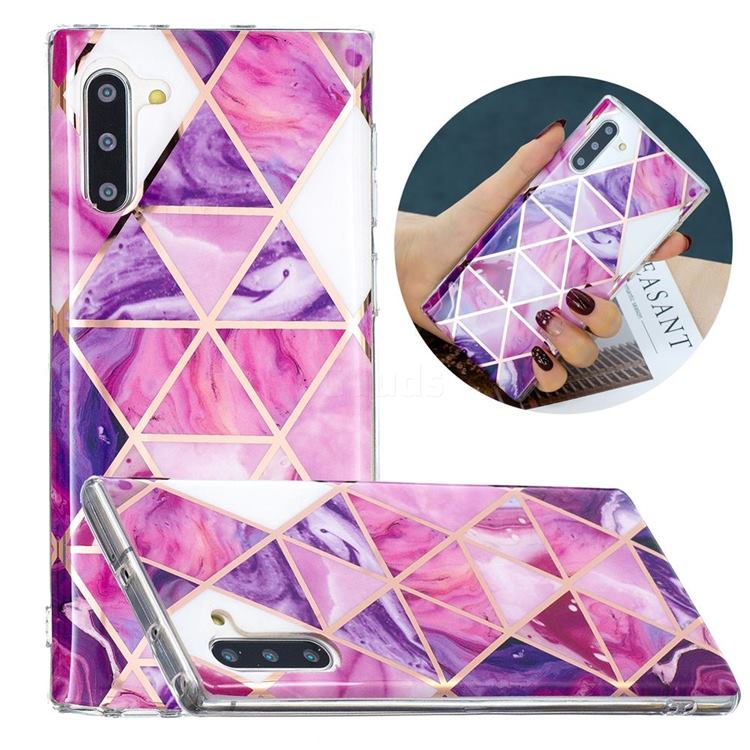 Purple Dream Triangle Painted Marble Electroplating Protective Case for Samsung Galaxy Note 10 (6.28 inch) / Note10 5G
