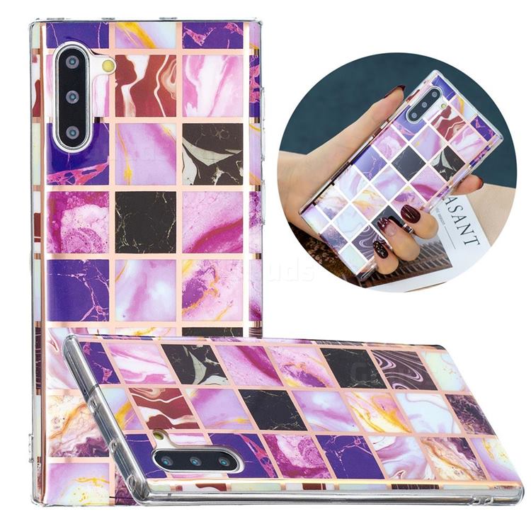 Square Puzzle Painted Marble Electroplating Protective Case for Samsung Galaxy Note 10 (6.28 inch) / Note10 5G