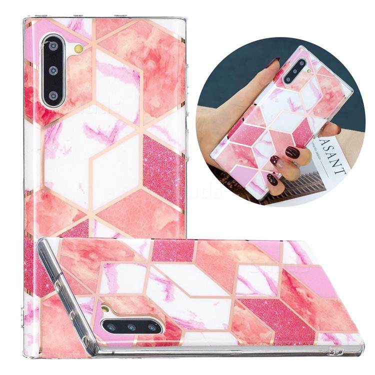 Cherry Glitter Painted Marble Electroplating Protective Case for Samsung Galaxy Note 10 (6.28 inch) / Note10 5G