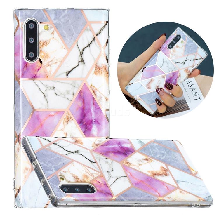 Purple and White Painted Marble Electroplating Protective Case for Samsung Galaxy Note 10 (6.28 inch) / Note10 5G