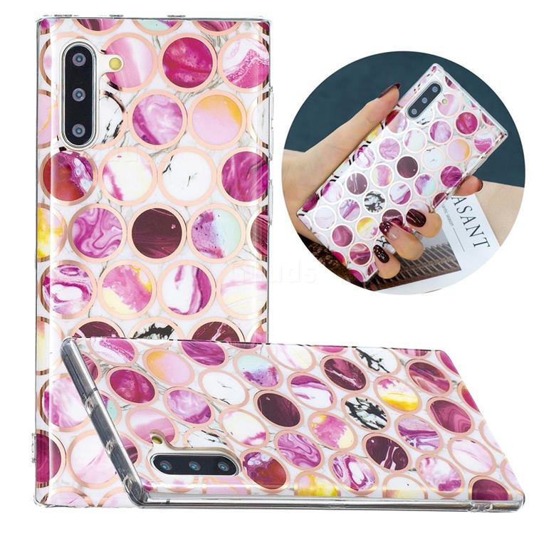 Round Puzzle Painted Marble Electroplating Protective Case for Samsung Galaxy Note 10 (6.28 inch) / Note10 5G