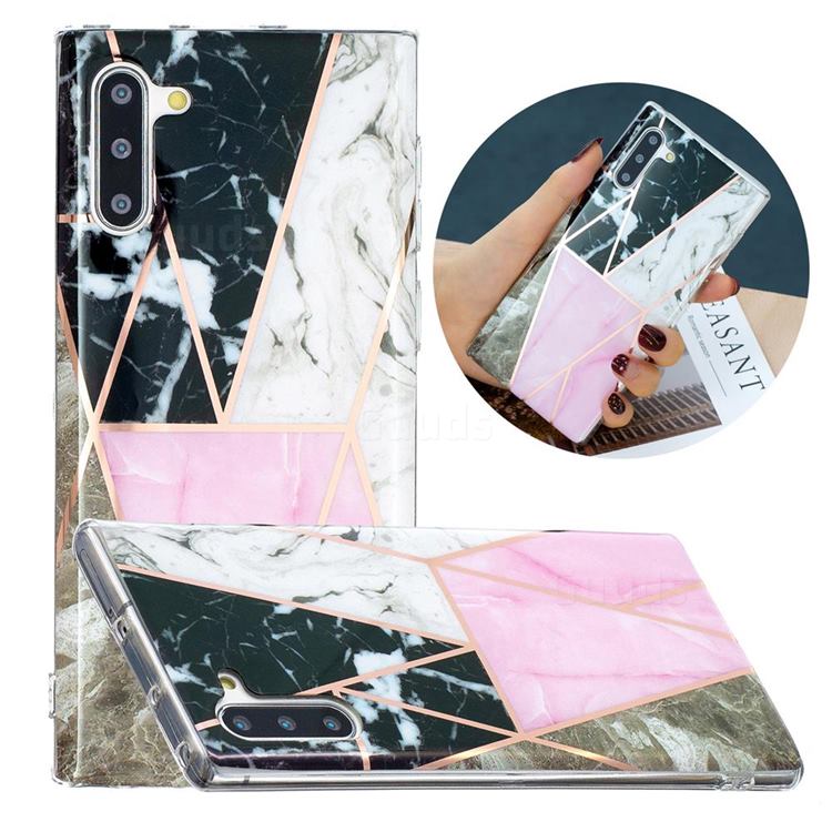 Pink and Black Painted Marble Electroplating Protective Case for Samsung Galaxy Note 10 (6.28 inch) / Note10 5G