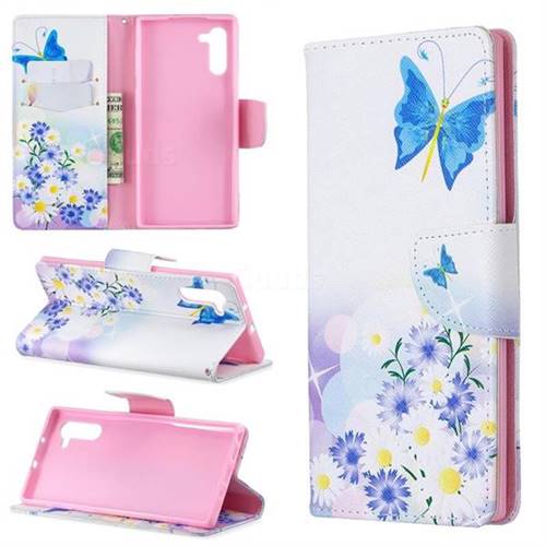 Butterflies Flowers Leather Wallet Case for Samsung Galaxy Note 10 (6.28 inch) / Note10 5G