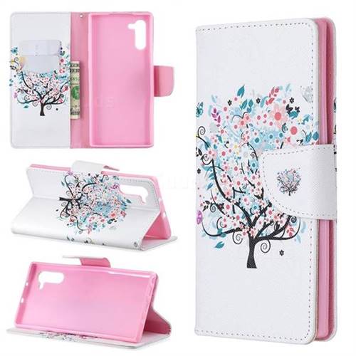 Colorful Tree Leather Wallet Case for Samsung Galaxy Note 10 (6.28 inch) / Note10 5G