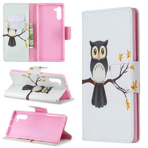 Owl on Tree Leather Wallet Case for Samsung Galaxy Note 10 (6.28 inch) / Note10 5G