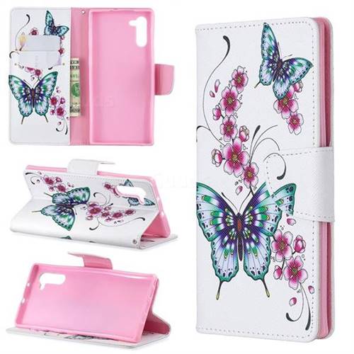Peach Butterflies Leather Wallet Case for Samsung Galaxy Note 10 (6.28 inch) / Note10 5G