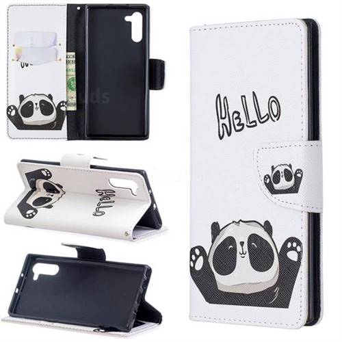 Hello Panda Leather Wallet Case for Samsung Galaxy Note 10 (6.28 inch) / Note10 5G