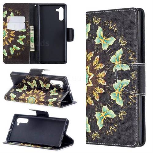 Circle Butterflies Leather Wallet Case for Samsung Galaxy Note 10 (6.28 inch) / Note10 5G