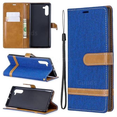 Jeans Cowboy Denim Leather Wallet Case for Samsung Galaxy Note 10 (6.28 inch) / Note10 5G - Sapphire
