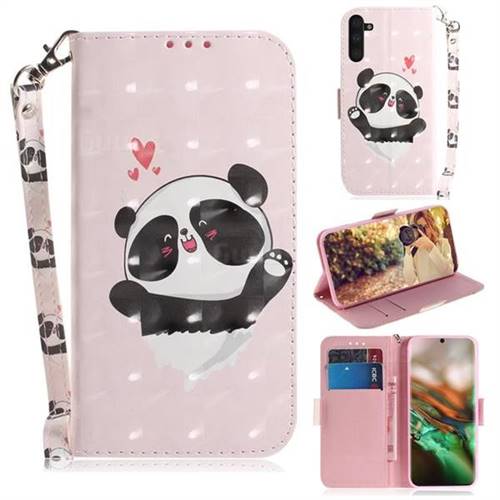Heart Cat 3D Painted Leather Wallet Phone Case for Samsung Galaxy Note 10 (6.28 inch) / Note10 5G