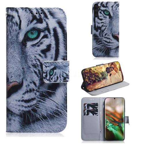 White Tiger PU Leather Wallet Case for Samsung Galaxy Note 10 (6.28 inch) / Note10 5G