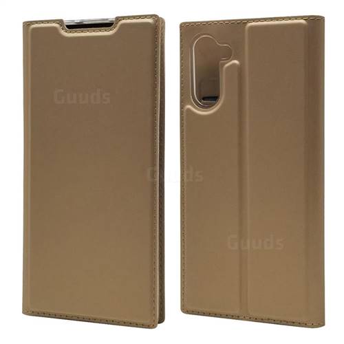 Ultra Slim Card Magnetic Automatic Suction Leather Wallet Case for Samsung Galaxy Note 10 (6.28 inch) / Note10 5G - Champagne