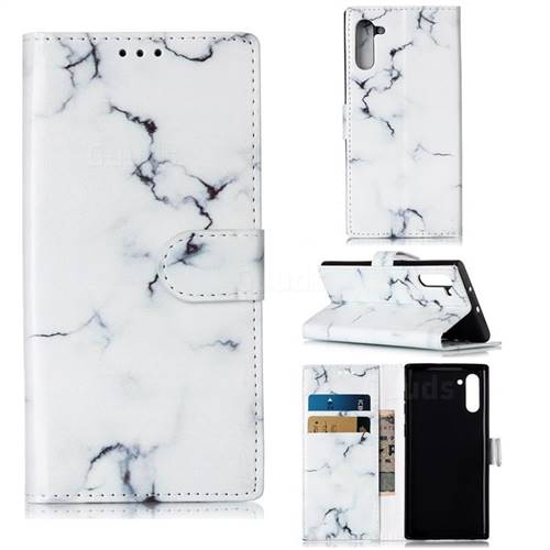 Soft White Marble PU Leather Wallet Case for Samsung Galaxy Note 10 (6.28 inch) / Note10 5G
