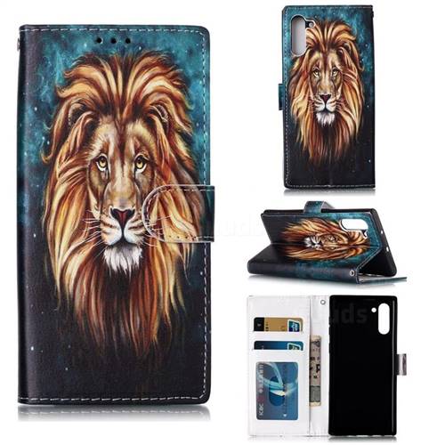 Ice Lion 3D Relief Oil PU Leather Wallet Case for Samsung Galaxy Note 10 (6.28 inch) / Note10 5G