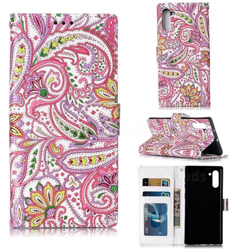 Pepper Flowers 3D Relief Oil PU Leather Wallet Case for Samsung Galaxy Note 10 (6.28 inch) / Note10 5G