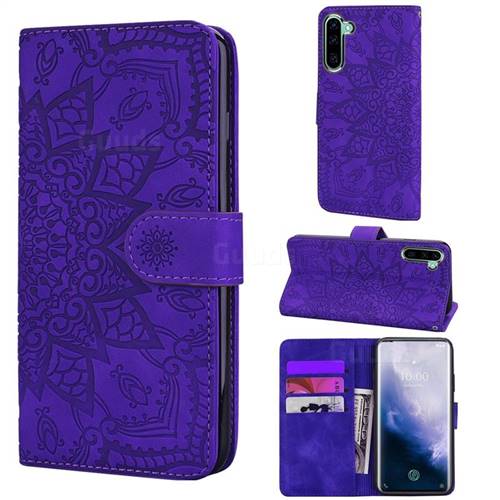 Retro Embossing Mandala Flower Leather Wallet Case for Samsung Galaxy Note 10 (6.28 inch) / Note10 5G - Purple