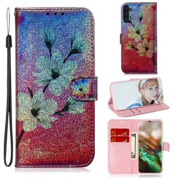 Magnolia Laser Shining Leather Wallet Phone Case for Samsung Galaxy Note 10 (6.28 inch) / Note10 5G