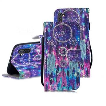 Star Wind Chimes 3D Painted Leather Wallet Phone Case for Samsung Galaxy Note 10 (6.28 inch) / Note10 5G