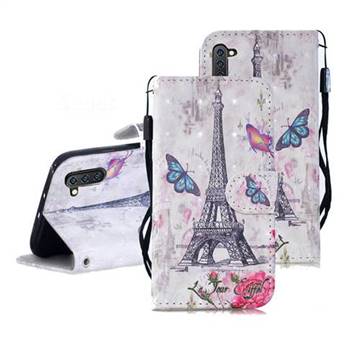 Paris Tower 3D Painted Leather Wallet Phone Case for Samsung Galaxy Note 10 (6.28 inch) / Note10 5G