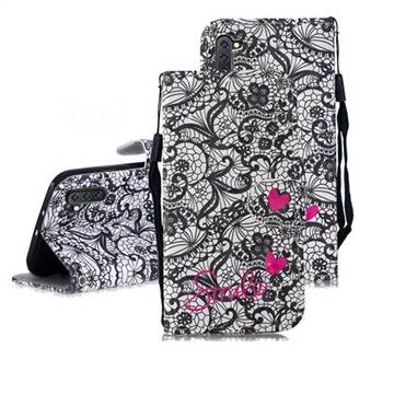 Lace Flower 3D Painted Leather Wallet Phone Case for Samsung Galaxy Note 10 (6.28 inch) / Note10 5G