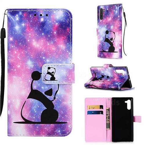 Panda Baby Matte Leather Wallet Phone Case for Samsung Galaxy Note 10 (6.28 inch) / Note10 5G
