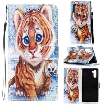 Baby Tiger Smooth Leather Phone Wallet Case for Samsung Galaxy Note 10 (6.28 inch) / Note10 5G