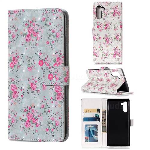 Roses Flower 3D Painted Leather Phone Wallet Case for Samsung Galaxy Note 10 (6.28 inch) / Note10 5G