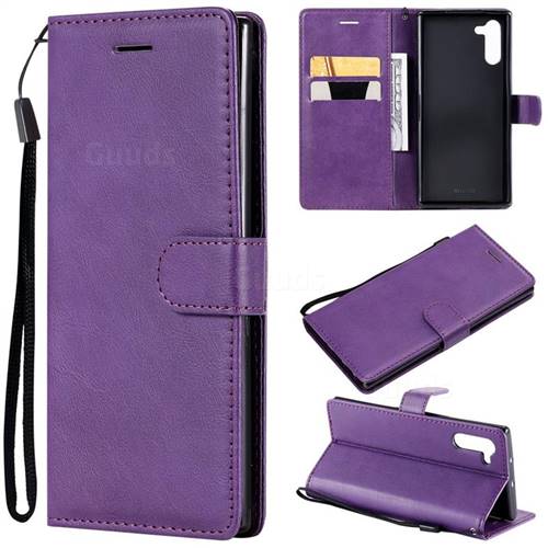 Retro Greek Classic Smooth PU Leather Wallet Phone Case for Samsung Galaxy Note 10 (6.28 inch) / Note10 5G - Purple