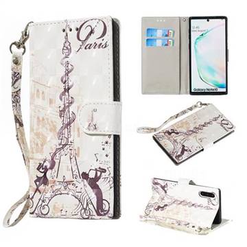 Tower Couple 3D Painted Leather Wallet Phone Case for Samsung Galaxy Note 10 (6.28 inch) / Note10 5G