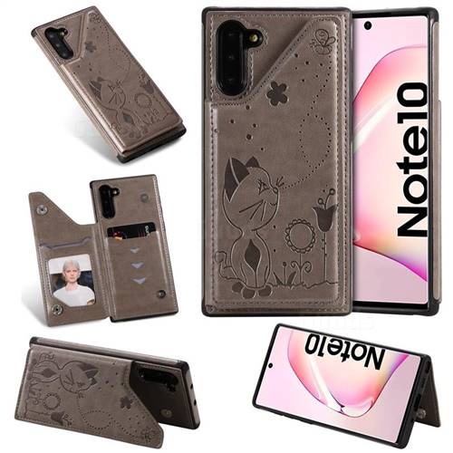 Luxury Bee and Cat Multifunction Magnetic Card Slots Stand Leather - Main Image