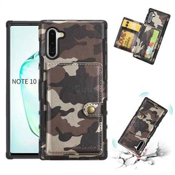 Camouflage Multi-function Leather Phone Case for Samsung Galaxy Note 10 (6.28 inch) / Note10 5G - Coffee