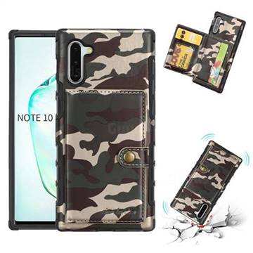 Camouflage Multi-function Leather Phone Case for Samsung Galaxy Note 10 (6.28 inch) / Note10 5G - Purple