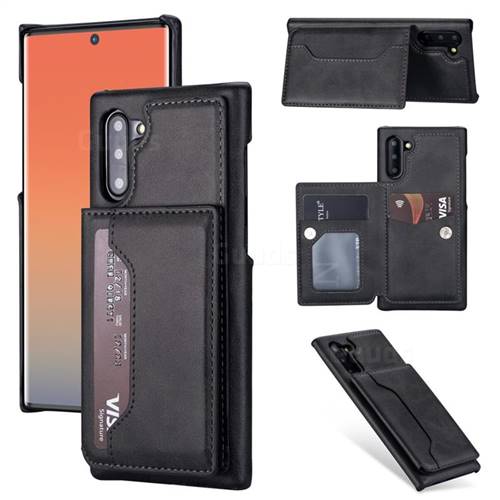 Luxury Magnetic Double Buckle Leather Phone Case for Samsung Galaxy Note 10 (6.28 inch) / Note10 5G - Black