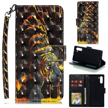 Tiger Totem 3D Painted Leather Phone Wallet Case for Samsung Galaxy Note 10 (6.28 inch) / Note10 5G