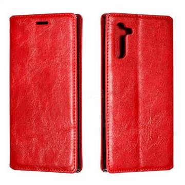 Retro Slim Magnetic Crazy Horse PU Leather Wallet Case for Samsung Galaxy Note 10 (6.28 inch) / Note10 5G - Red