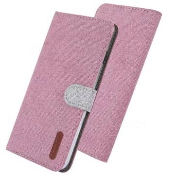 Linen Cloth Pudding Leather Case for Samsung Galaxy Note 10 (6.28 inch) / Note10 5G - Pink