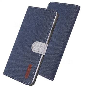 Linen Cloth Pudding Leather Case for Samsung Galaxy Note 10 (6.28 inch) / Note10 5G - Dark Blue