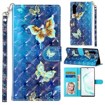 Rankine Butterfly 3D Leather Phone Holster Wallet Case for Samsung Galaxy Note 10 (6.28 inch) / Note10 5G