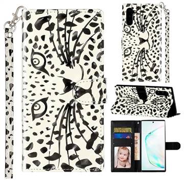 Leopard Panther 3D Leather Phone Holster Wallet Case for Samsung Galaxy Note 10 (6.28 inch) / Note10 5G