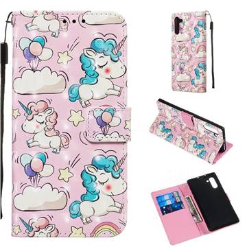 Angel Pony 3D Painted Leather Wallet Case for Samsung Galaxy Note 10 (6.28 inch) / Note10 5G