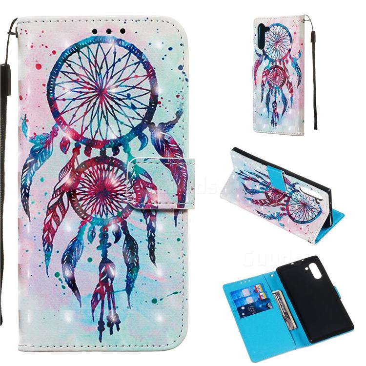 ColorDrops Wind Chimes 3D Painted Leather Wallet Case for Samsung Galaxy Note 10 (6.28 inch) / Note10 5G