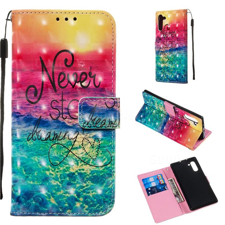 Colorful Dream Catcher 3D Painted Leather Wallet Case for Samsung Galaxy Note 10 (6.28 inch) / Note10 5G